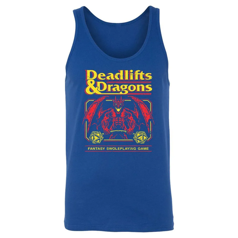 Deadlifts And Dragons Unisex Jersey Tank - True Royal - 13