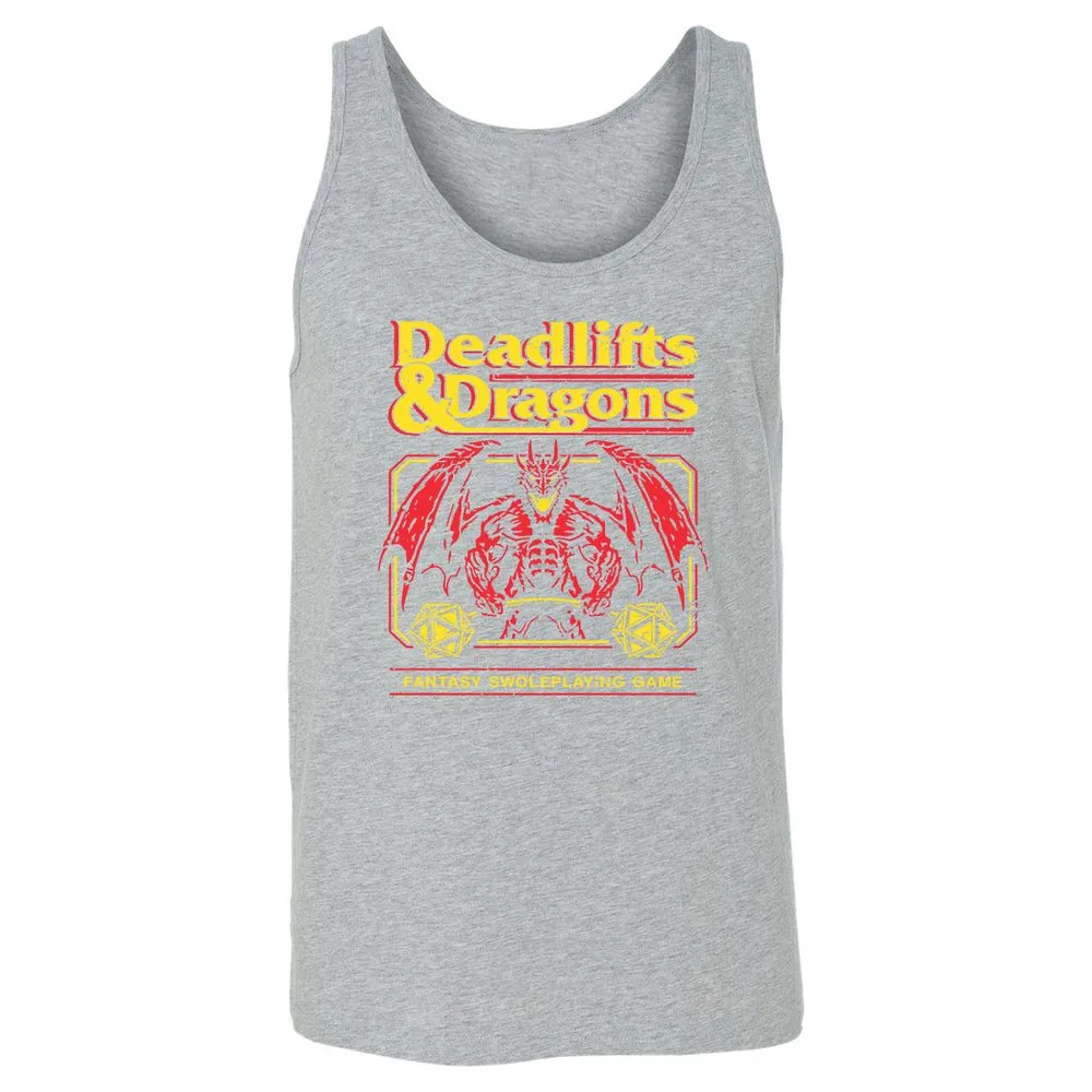 Deadlifts And Dragons Unisex Jersey Tank - Athletic Heather - 4