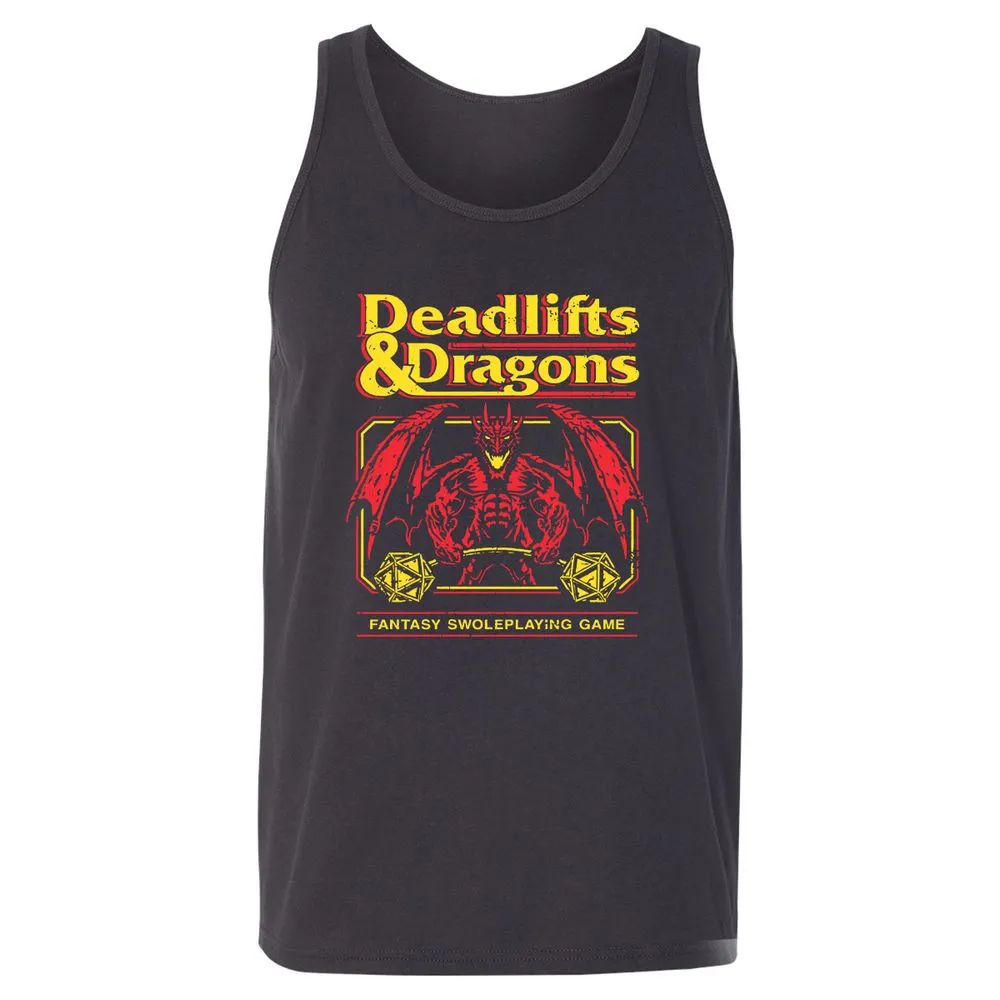 Deadlifts And Dragons Unisex Jersey Tank - Dark Grey - 7