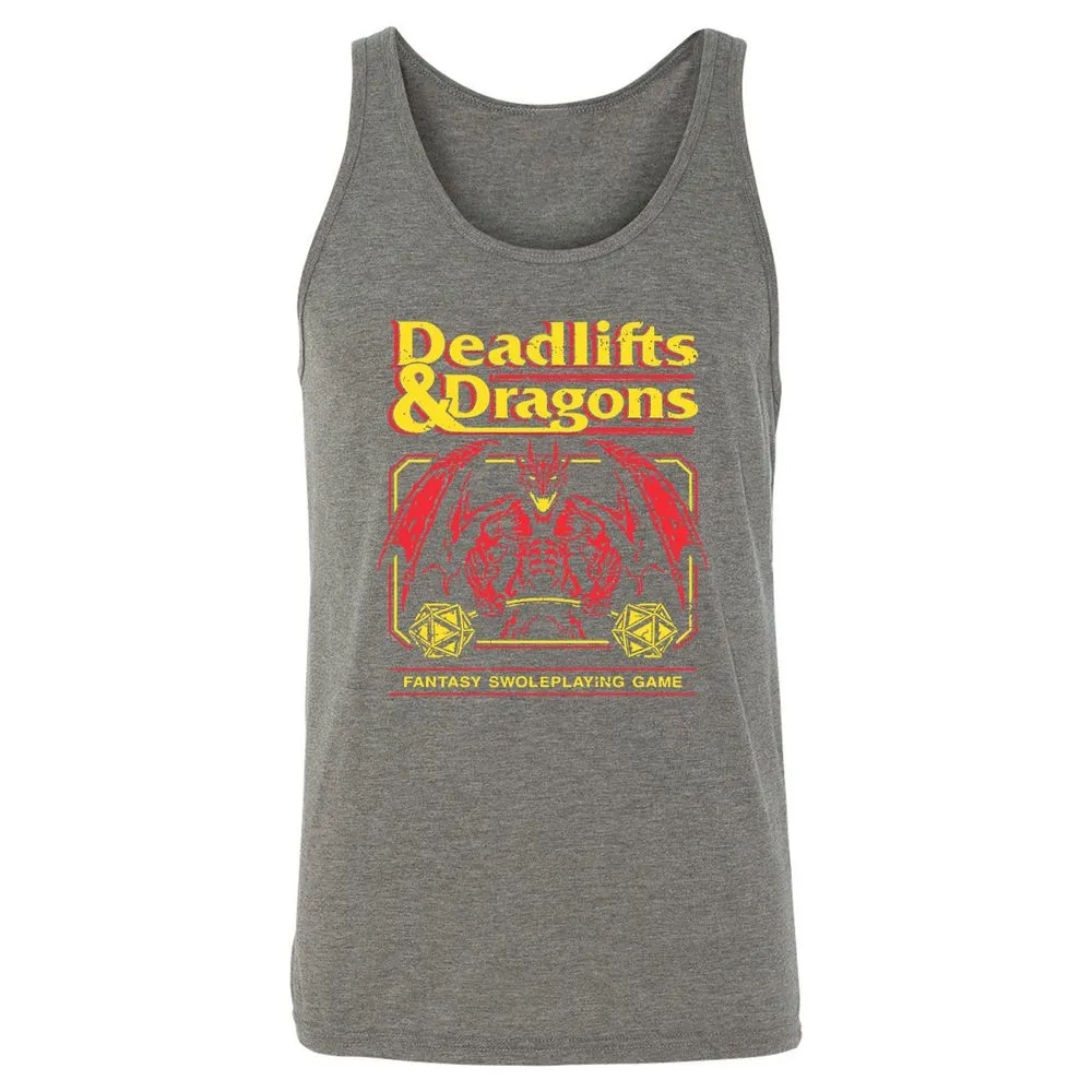 Deadlifts And Dragons Unisex Jersey Tank - Grey Triblend - 8