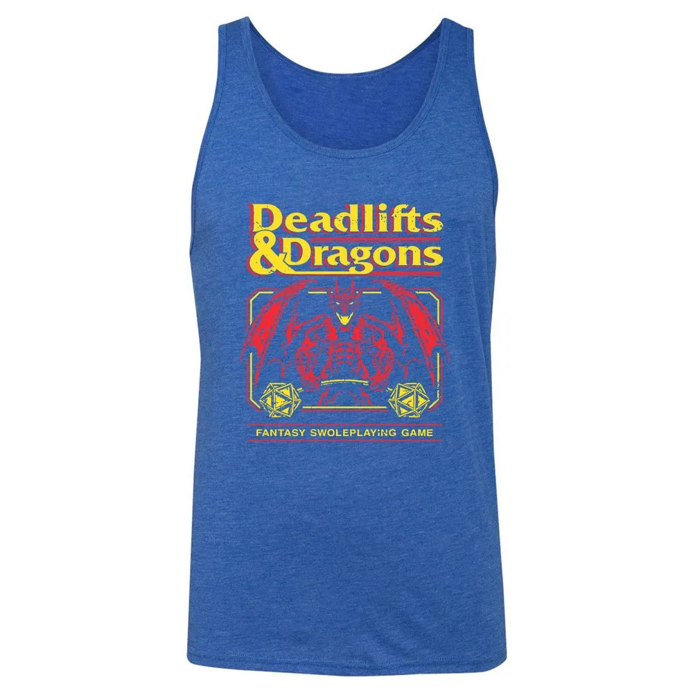 Deadlifts And Dragons Unisex Jersey Tank - True Royal Triblend - 12