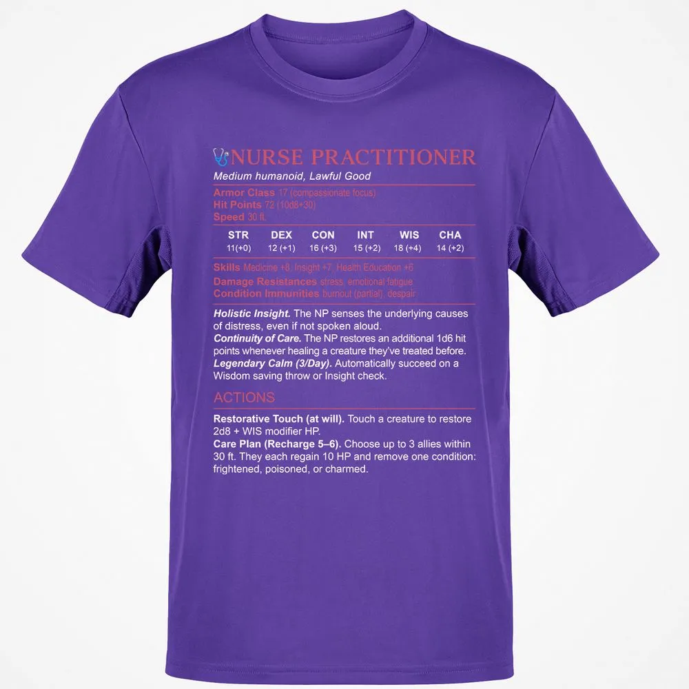 Nurse Practitioner Stats Classic Unisex T-Shirt - Purple - 9
