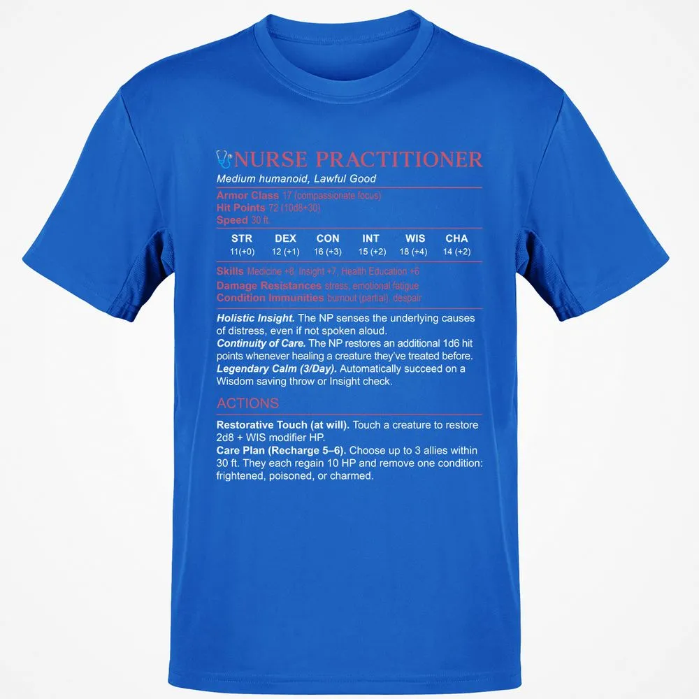 Nurse Practitioner Stats Classic Unisex T-Shirt - Royal - 11