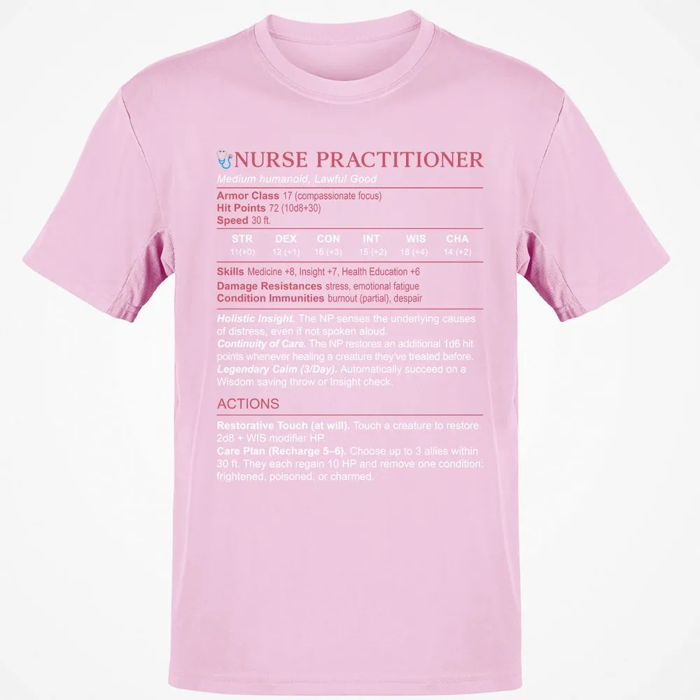 Nurse Practitioner Stats Classic Unisex T-Shirt - Light Pink - 5