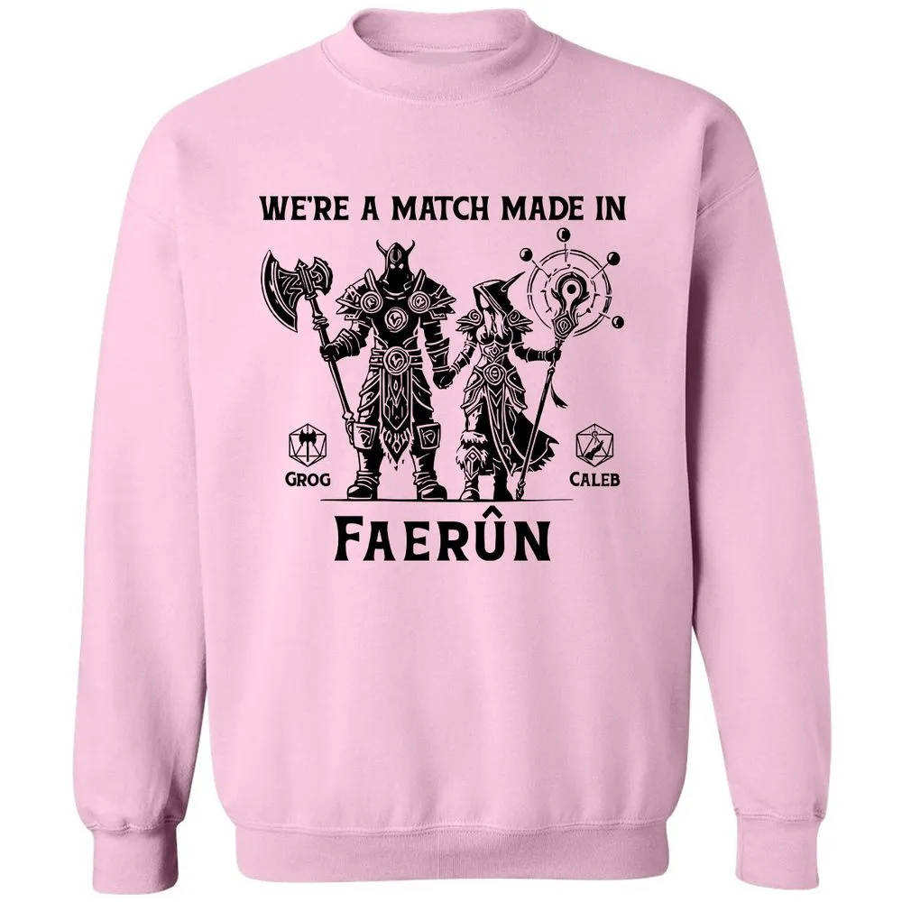 Custom DnD Class Couple Classic Unisex Sweatshirt - Light Pink - 3