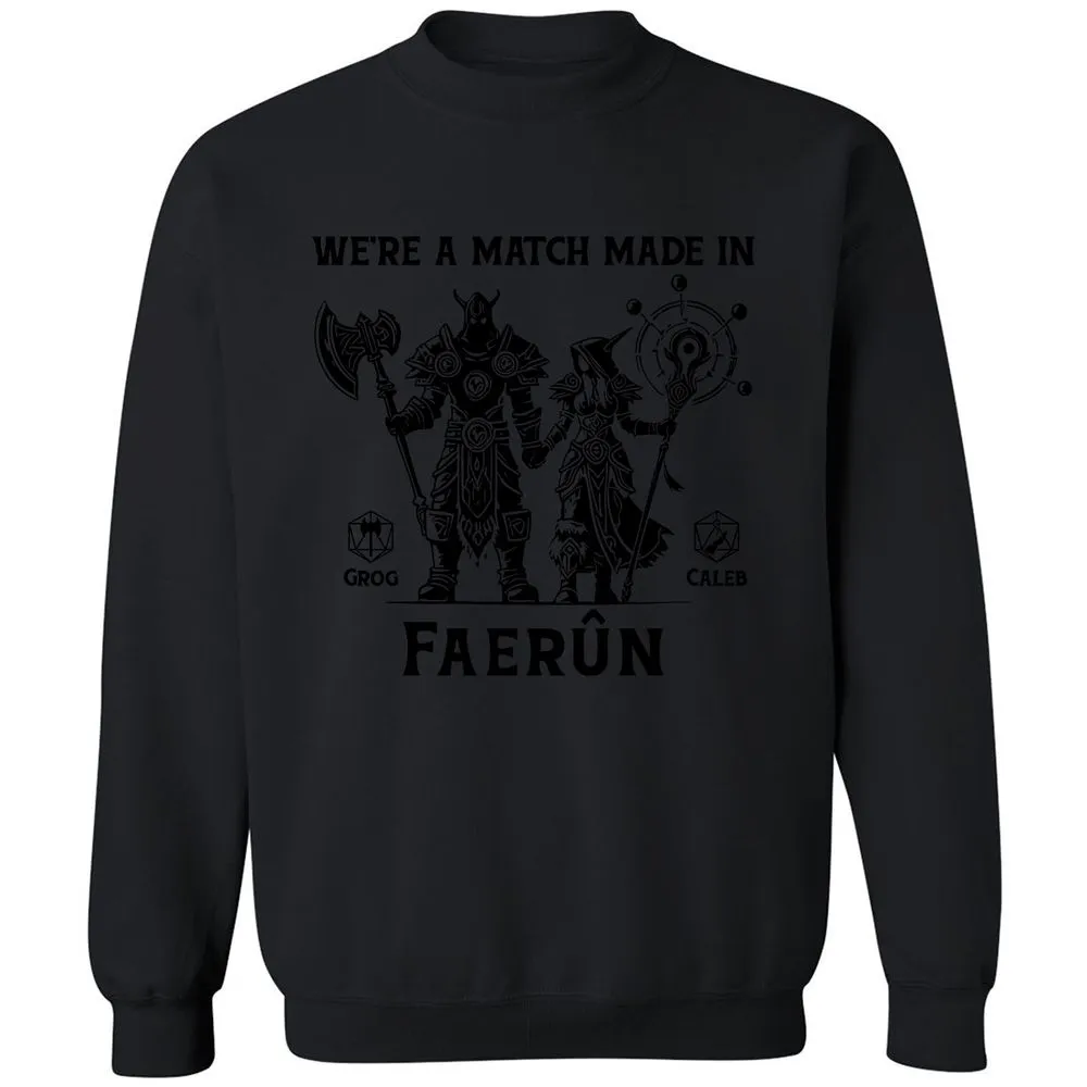 Custom DnD Class Couple Classic Unisex Sweatshirt - Black - 12