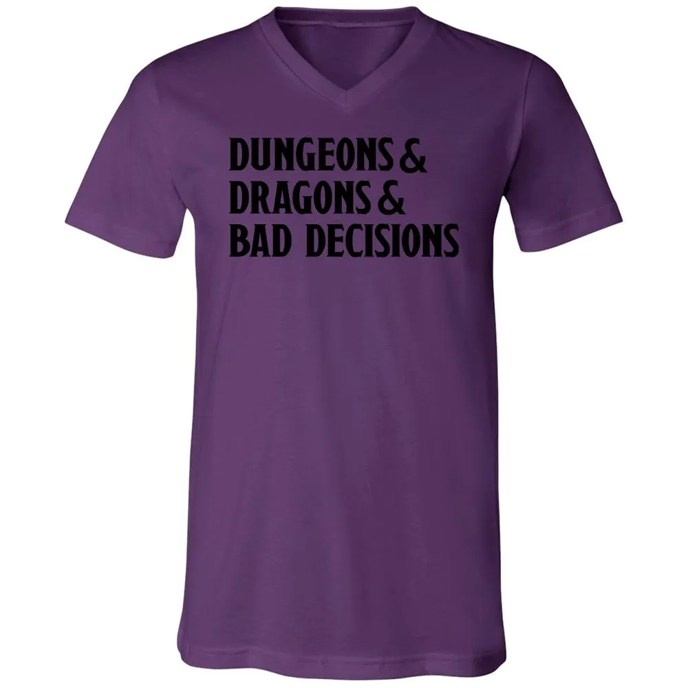 Bad Decisions Unisex V-Neck T-Shirt - Team Purple - 2