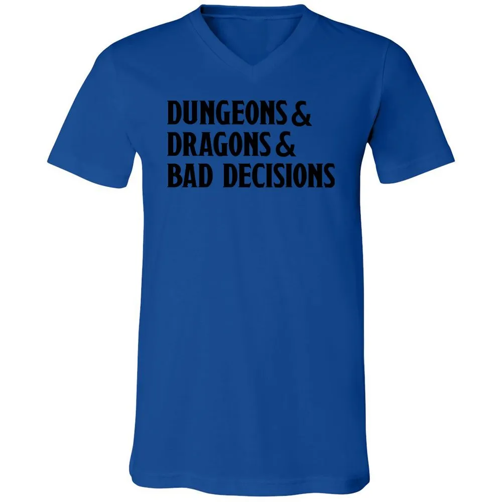 Bad Decisions Unisex V-Neck T-Shirt - True Royal - 4