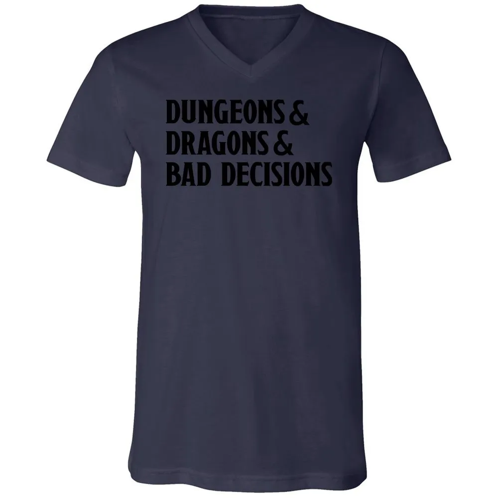 Bad Decisions Unisex V-Neck T-Shirt - Navy - 9