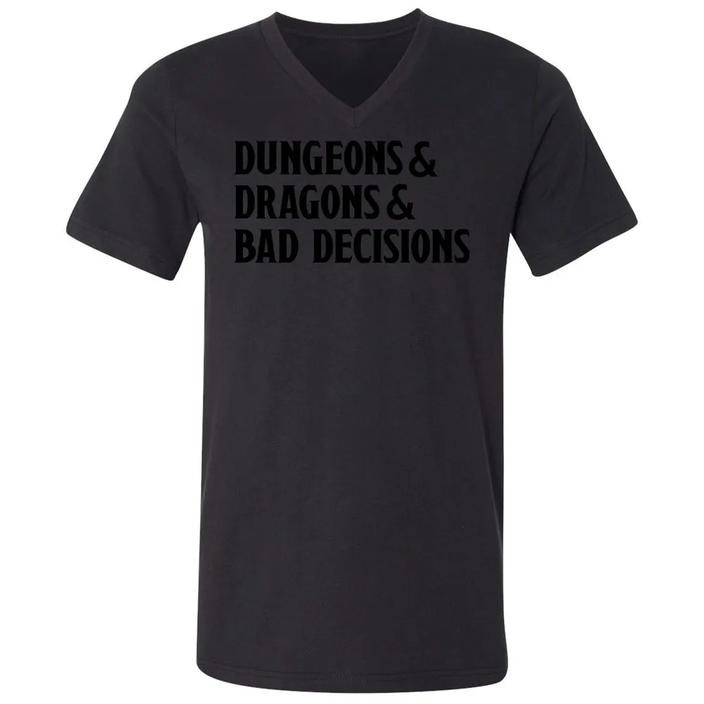 Bad Decisions Unisex V-Neck T-Shirt - Black - 16