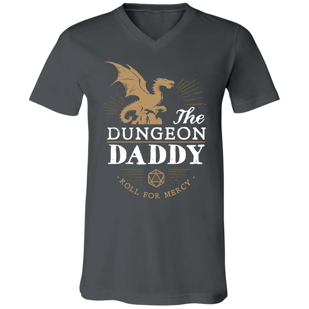 Dungeon Daddy Roll For Mercy Unisex V-Neck T-Shirt - Asphalt - 12