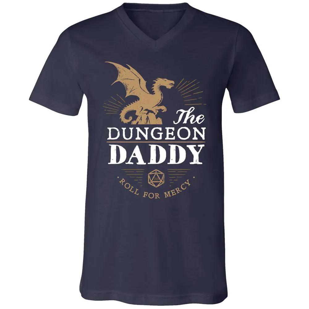 Dungeon Daddy Roll For Mercy Unisex V-Neck T-Shirt - Navy - 2