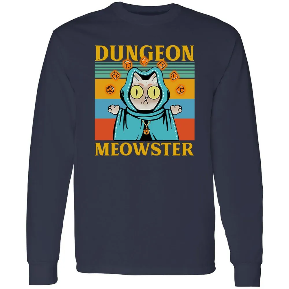 Dungeon Meowster Long Sleeve T-Shirt - Navy - 2