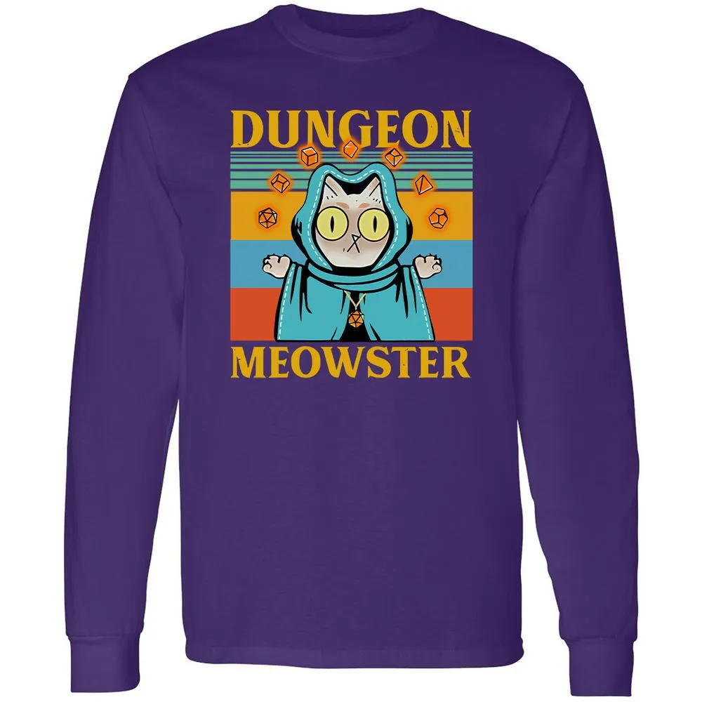 Dungeon Meowster Long Sleeve T-Shirt - Purple - 13