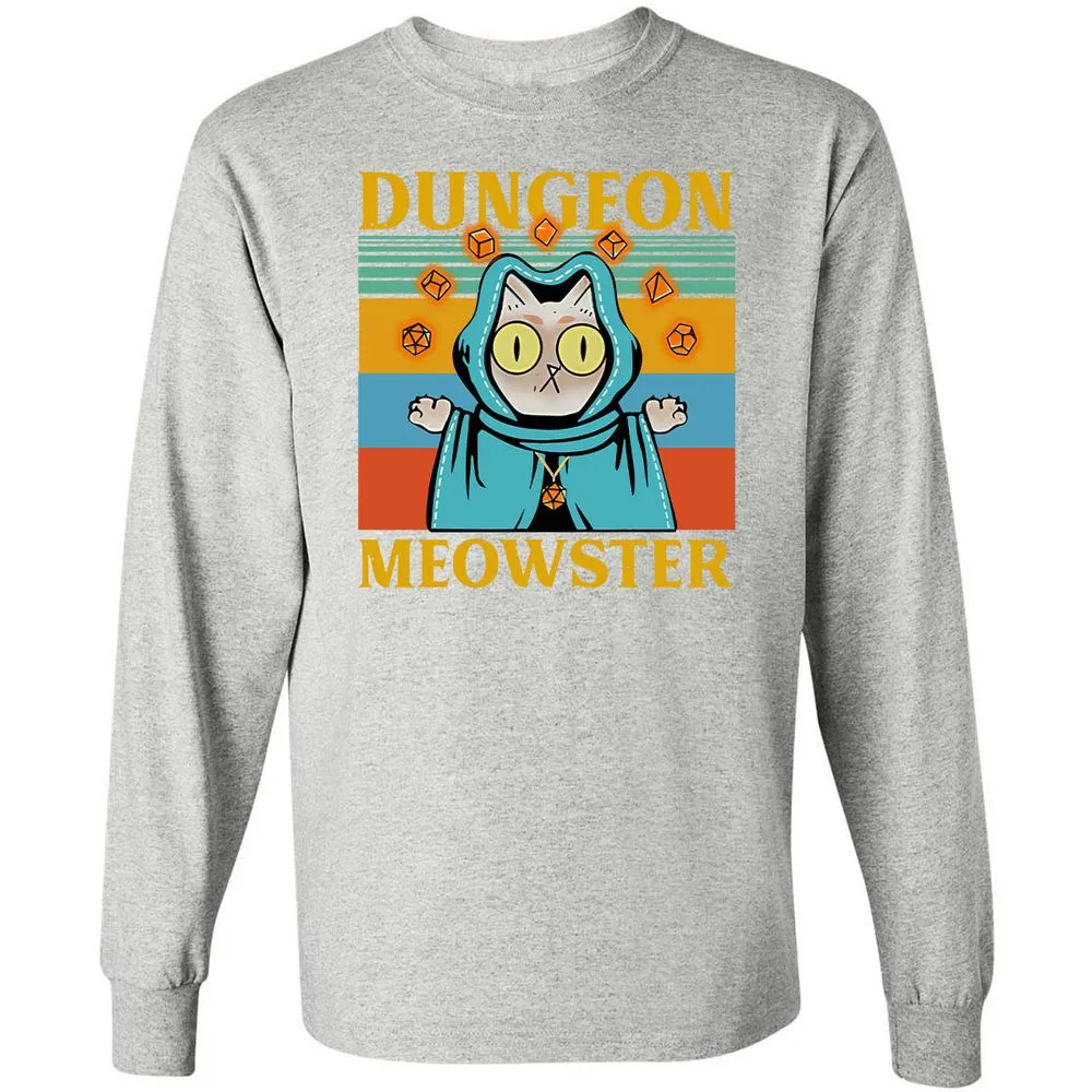 Dungeon Meowster Long Sleeve T-Shirt - Ash - 7
