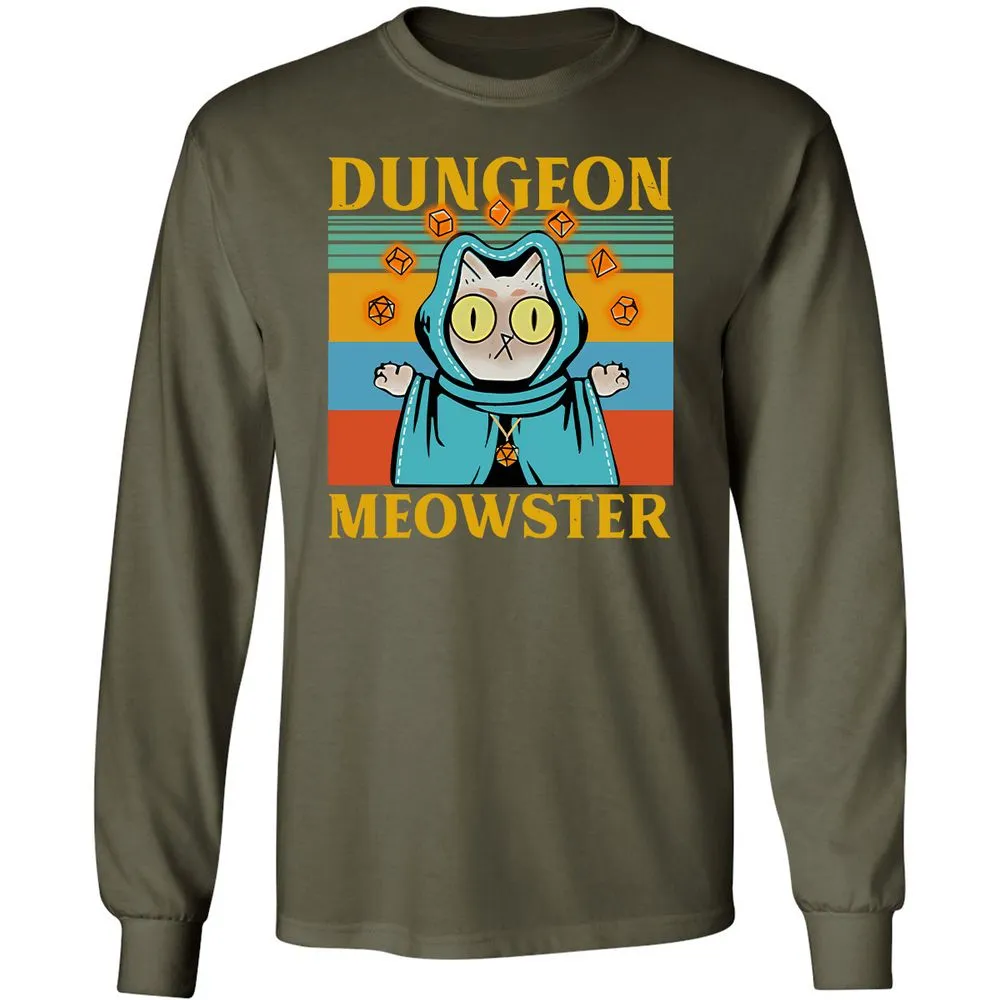 Dungeon Meowster Long Sleeve T-Shirt - Military Green - 16