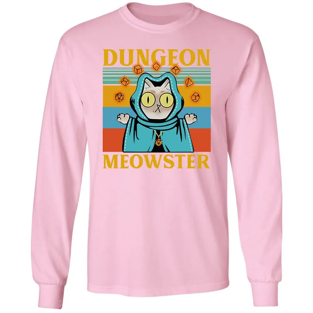 Dungeon Meowster Long Sleeve T-Shirt - Light Pink - 3