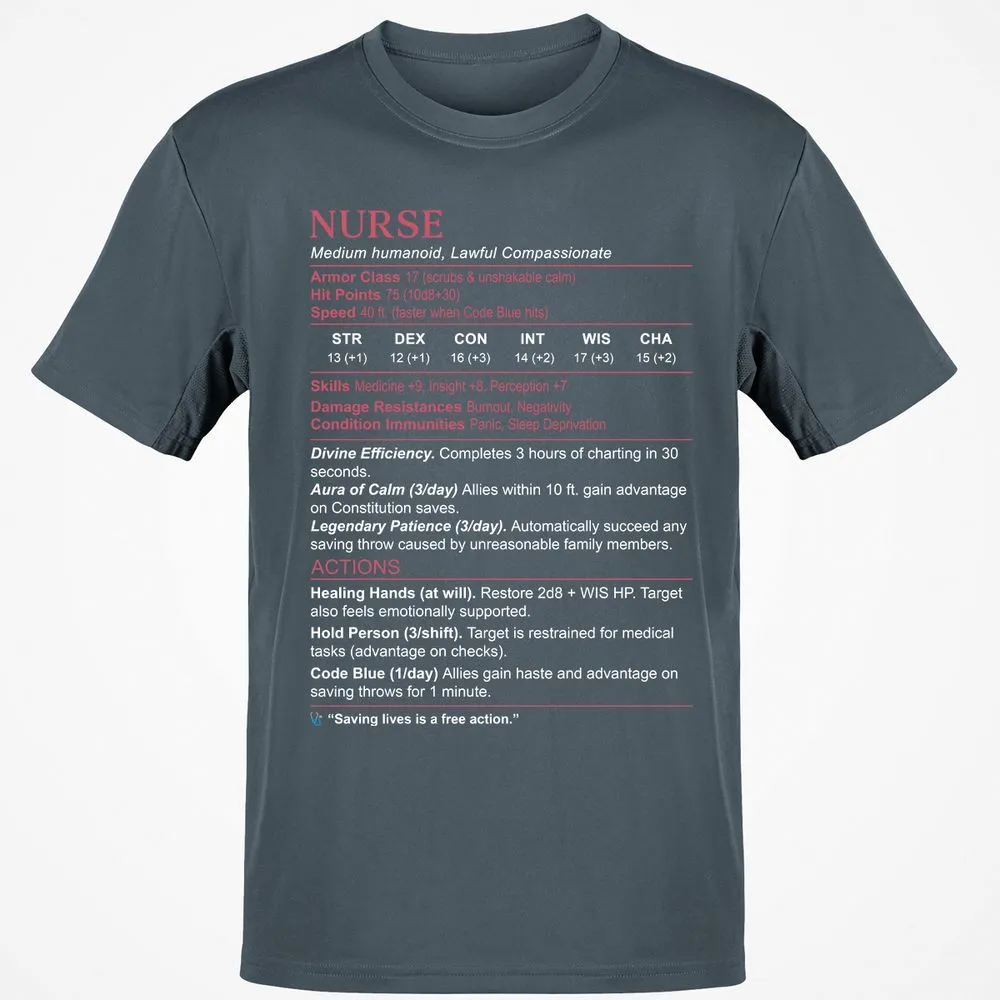 Nurse Stats 3 Classic Unisex T-Shirt - Charcoal - 3