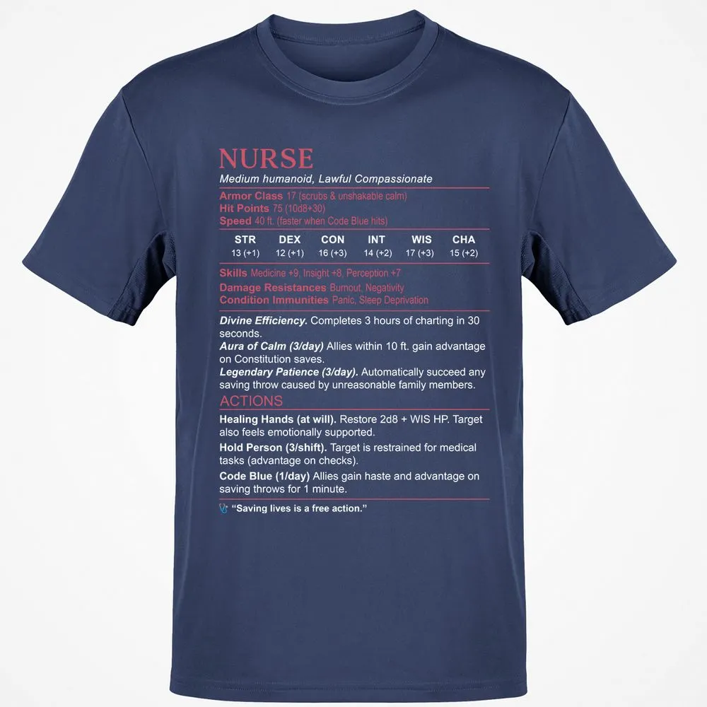 Nurse Stats 3 Classic Unisex T-Shirt - Navy - 7
