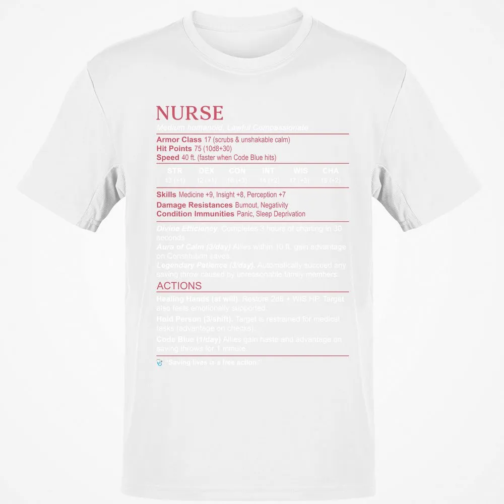 Nurse Stats 3 Classic Unisex T-Shirt - White - 12