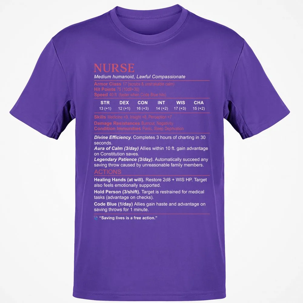 Nurse Stats 3 Classic Unisex T-Shirt - Purple - 9