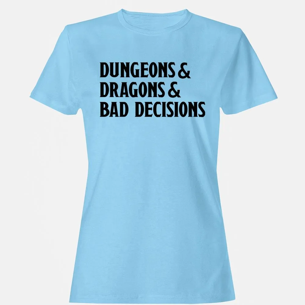 Bad Decisions Women's T-Shirt - Light Blue - 8