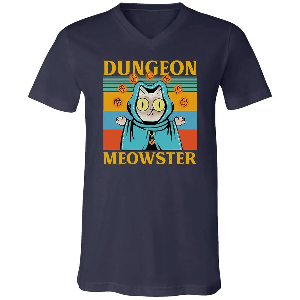 Dungeon Meowster Unisex V-Neck T-Shirt - Navy - 2