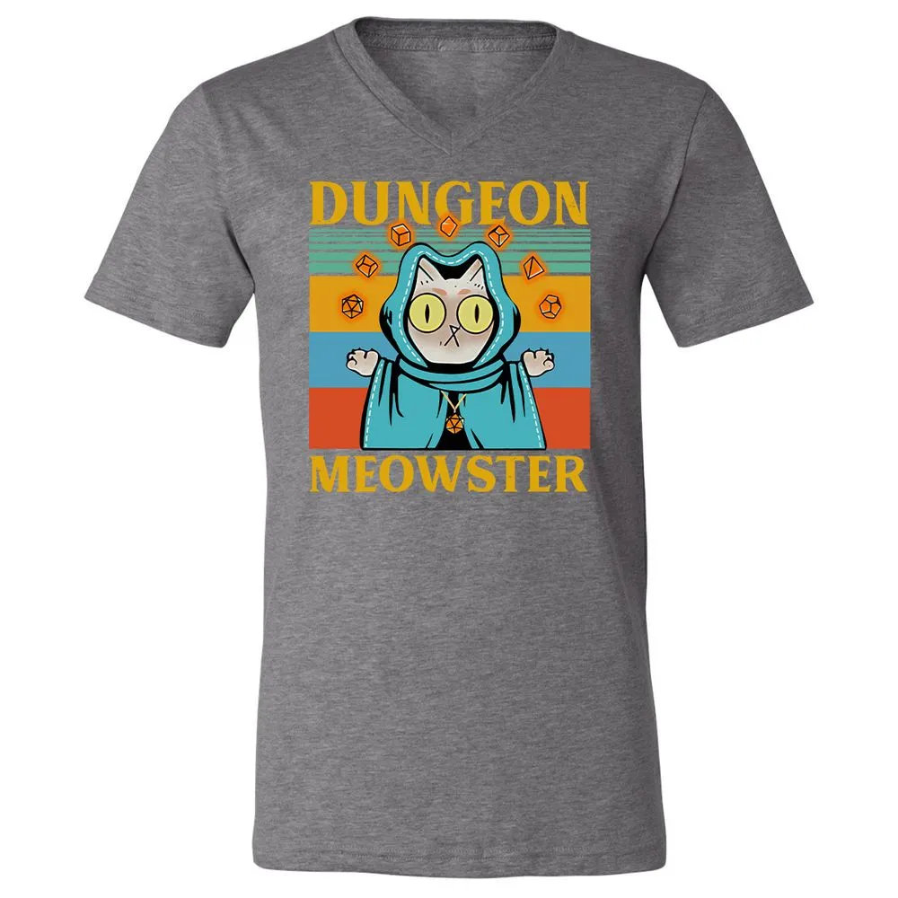 Dungeon Meowster Unisex V-Neck T-Shirt - Deep Heather - 13