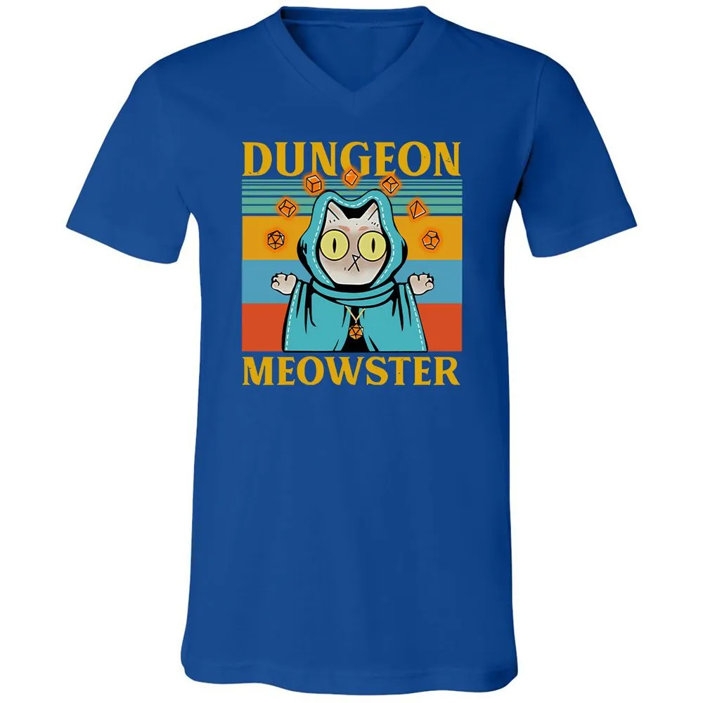 Dungeon Meowster Unisex V-Neck T-Shirt - True Royal - 4