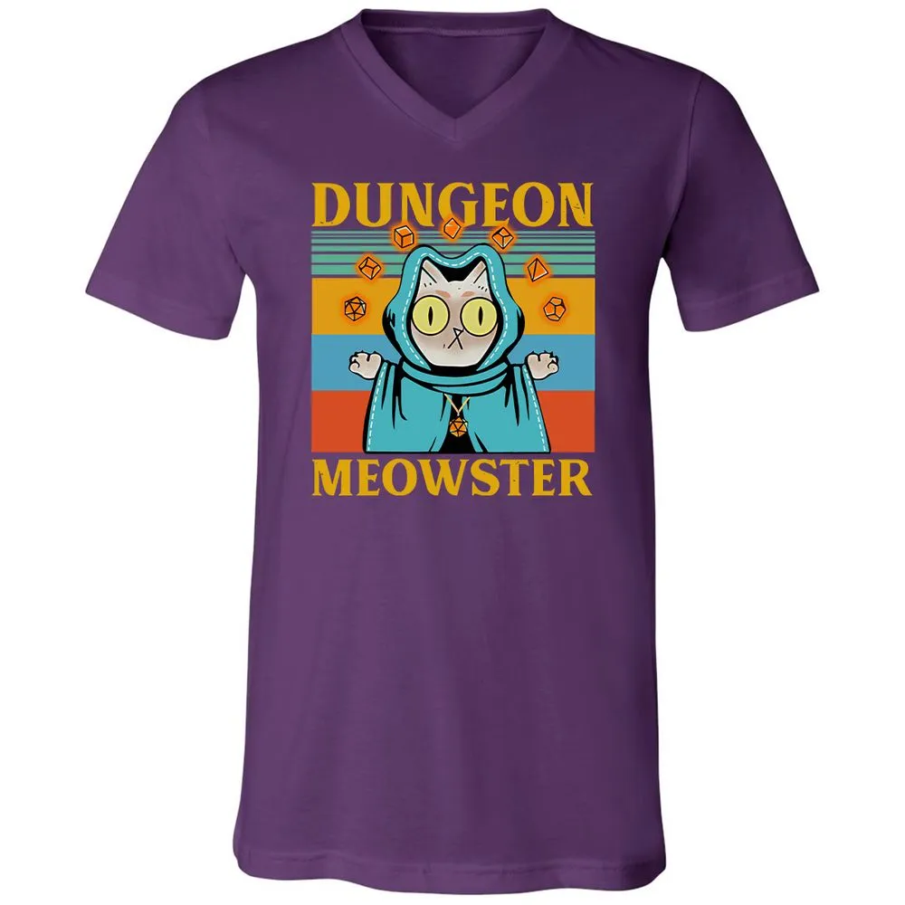 Dungeon Meowster Unisex V-Neck T-Shirt - Team Purple - 9