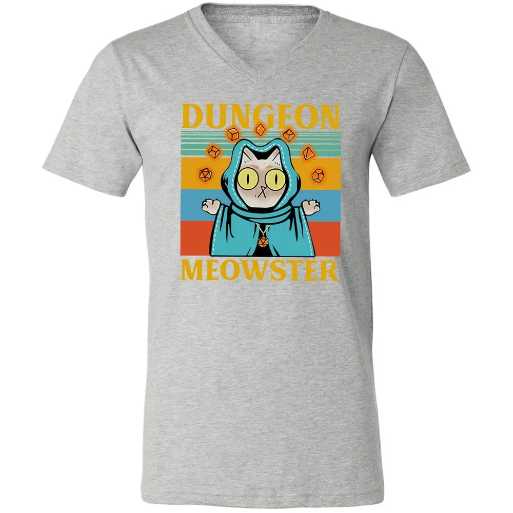 Dungeon Meowster Unisex V-Neck T-Shirt - Athletic Heather - 7