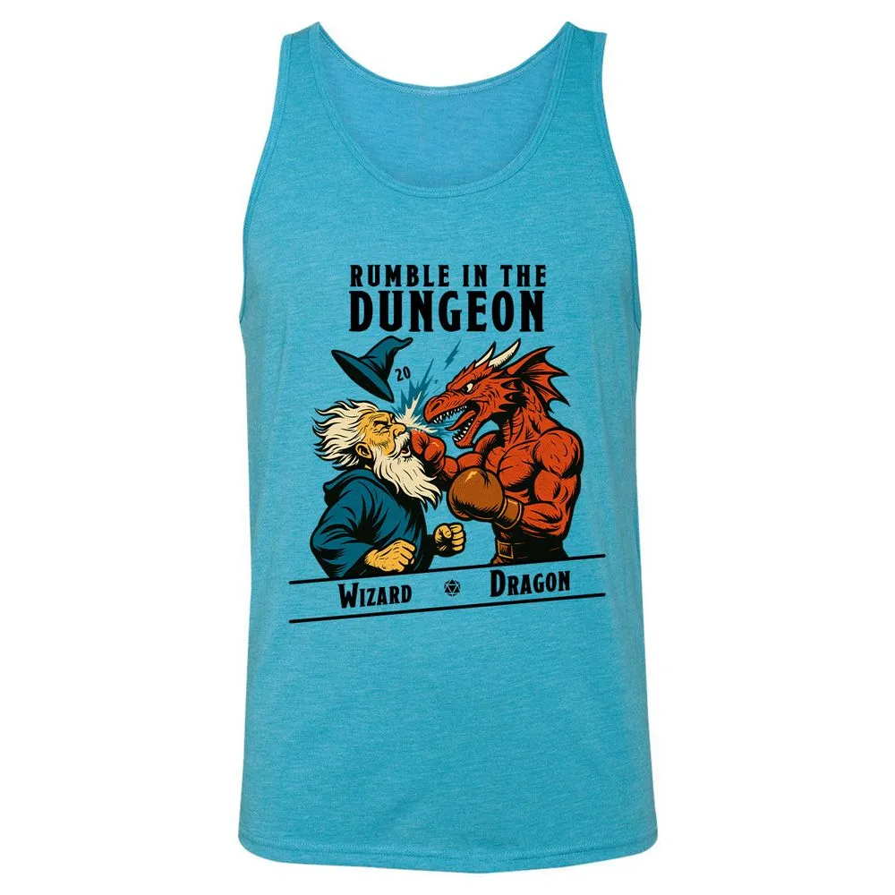 Rumble in the Dungeon Unisex Jersey Tank - Aqua Triblend - 3