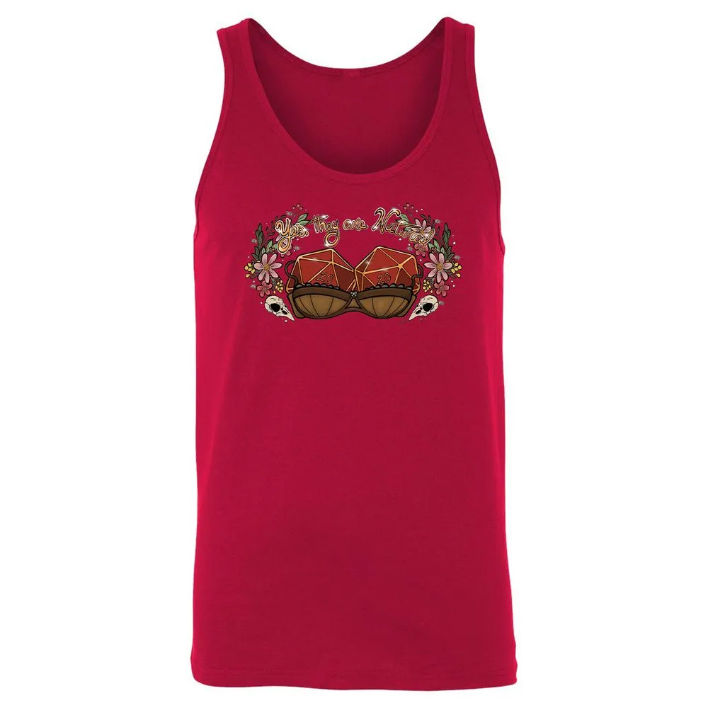 Yes They're Natural Unisex Jersey Tank - Red - 11