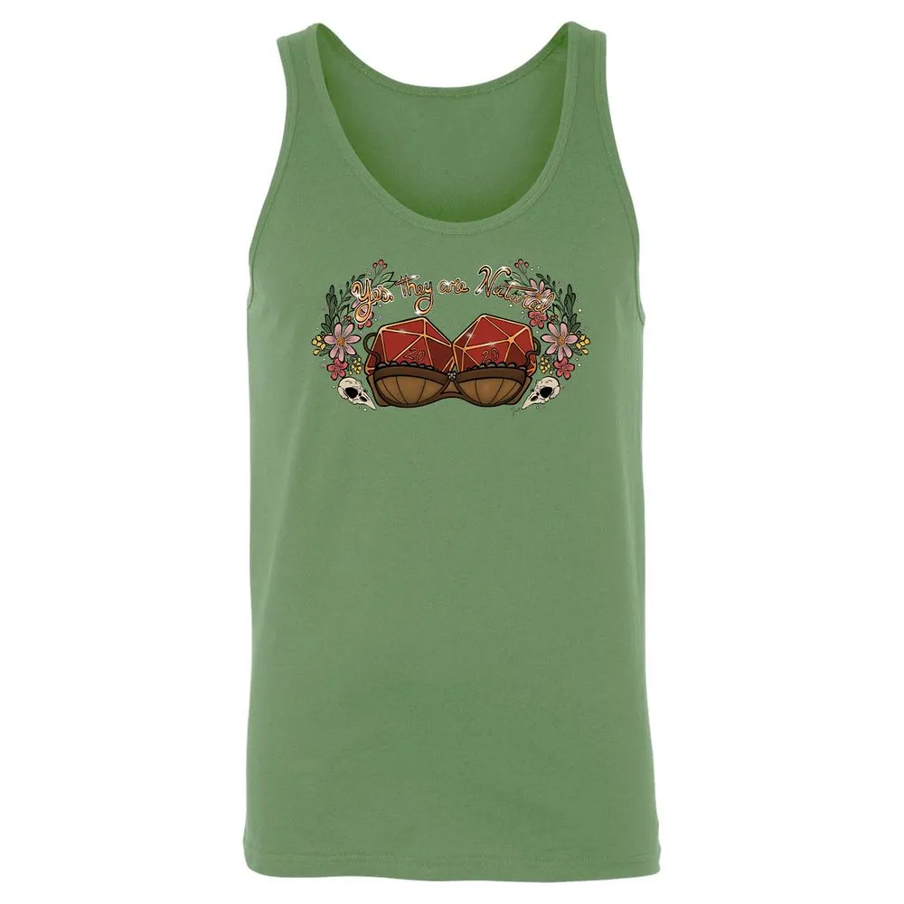 Yes They're Natural Unisex Jersey Tank - Leaf - 10