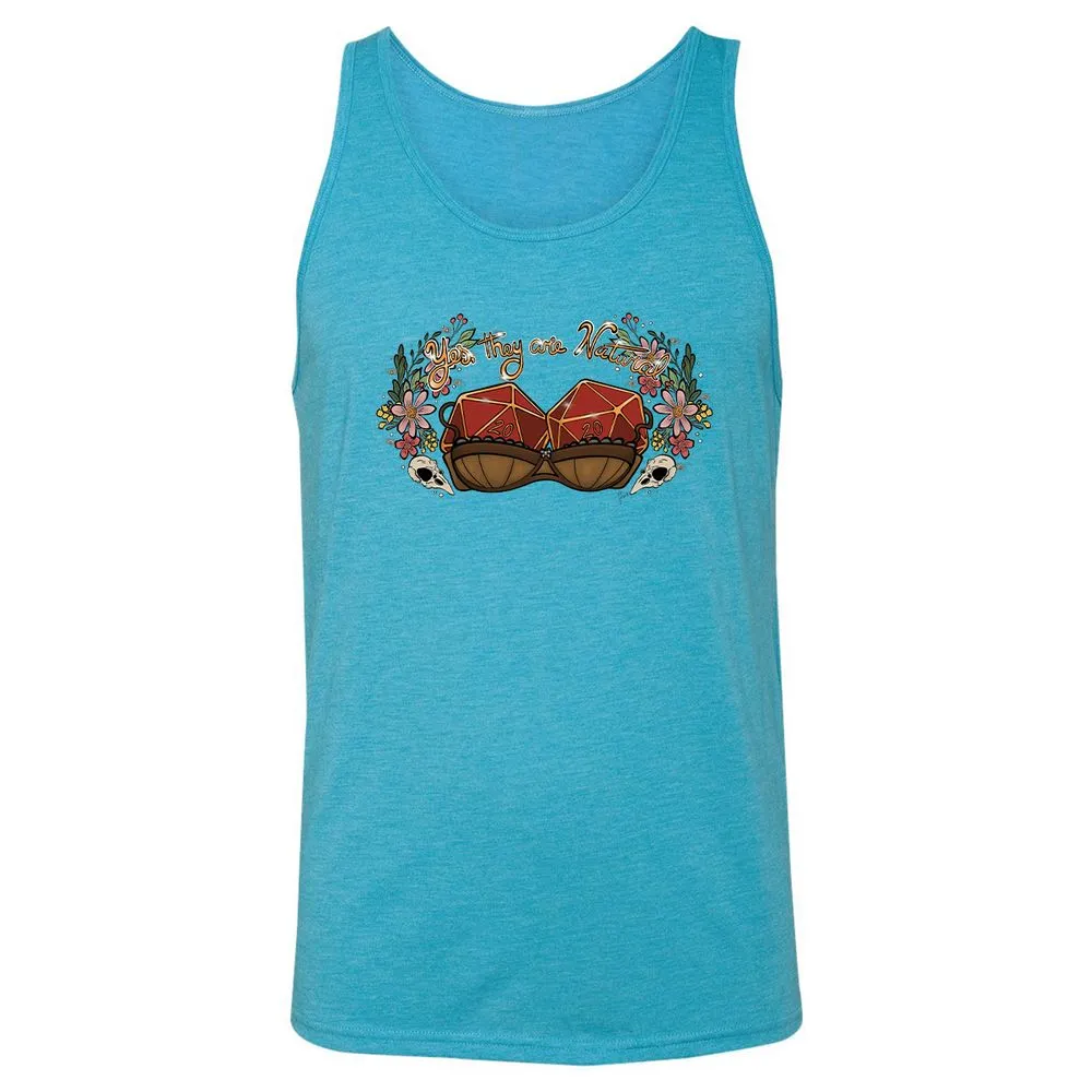 Yes They're Natural Unisex Jersey Tank - Aqua Triblend - 3