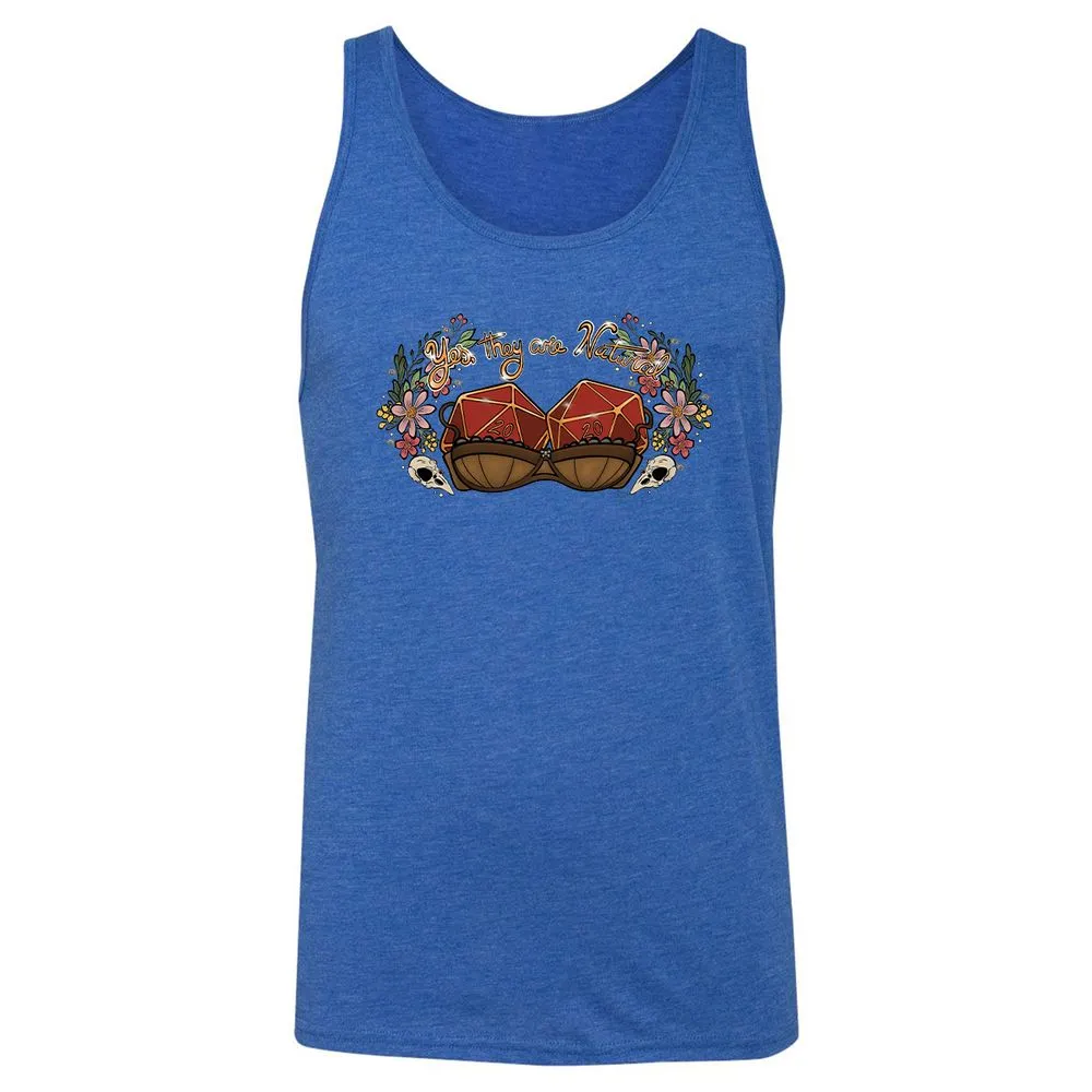 Yes They're Natural Unisex Jersey Tank - True Royal Triblend - 12