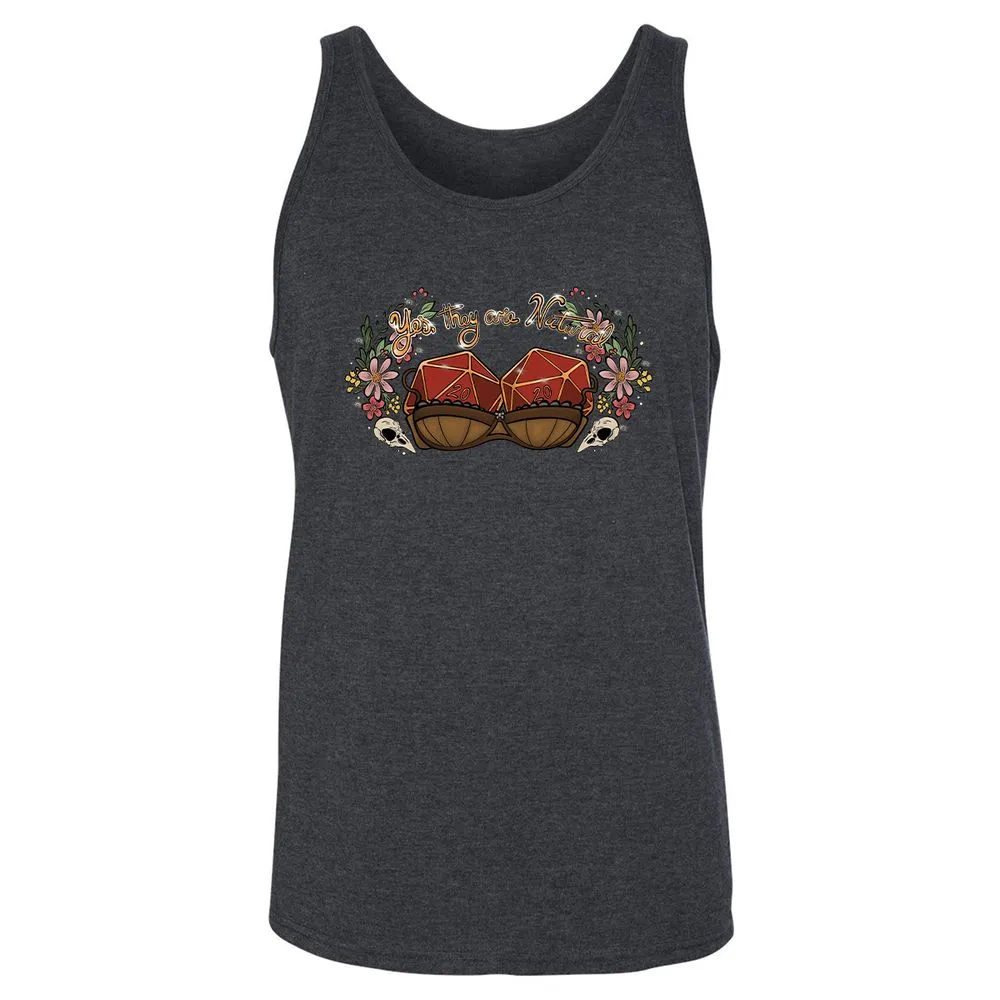 Yes They're Natural Unisex Jersey Tank - Dark Grey Heather - 6