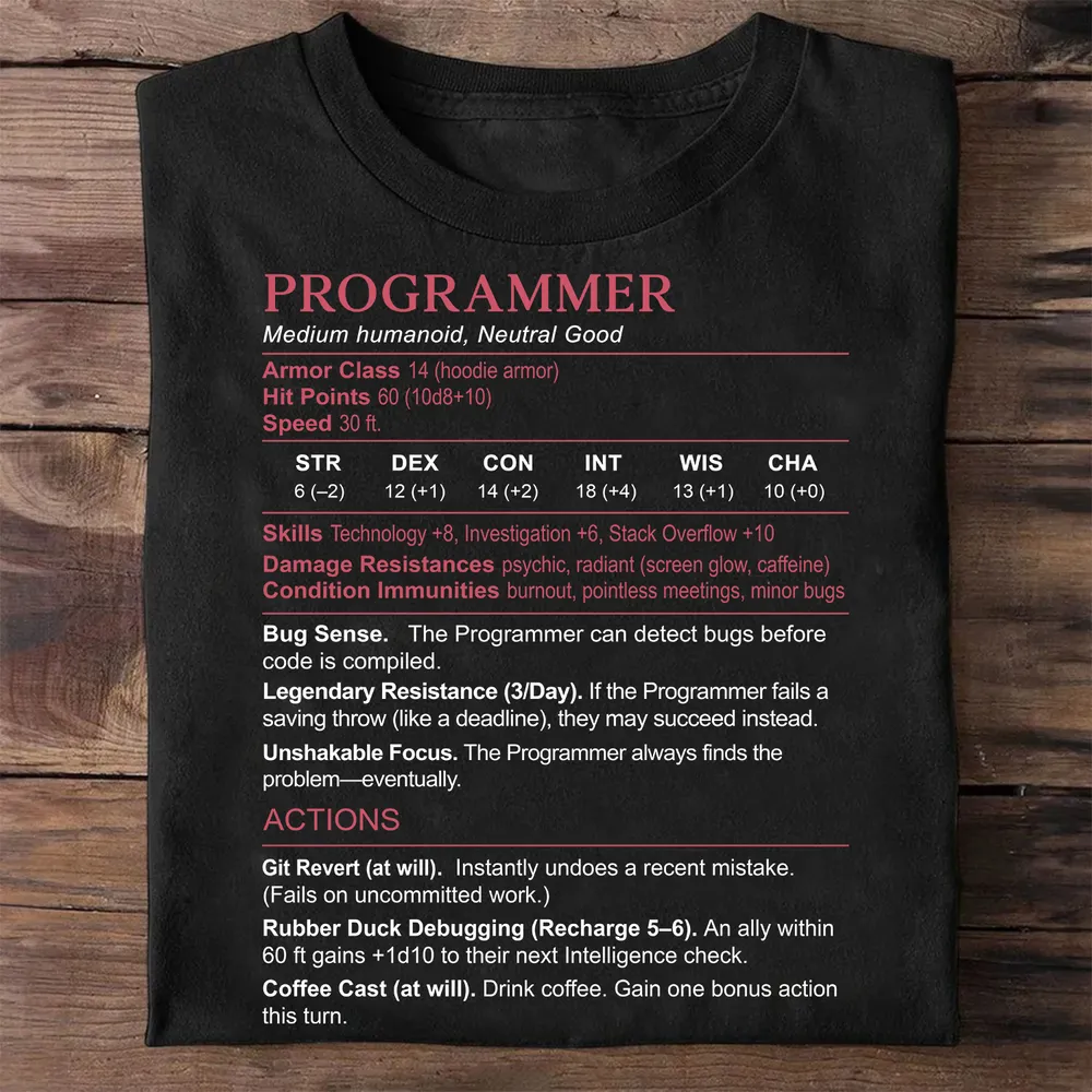Programmer Stats Classic Unisex T-Shirt - 1