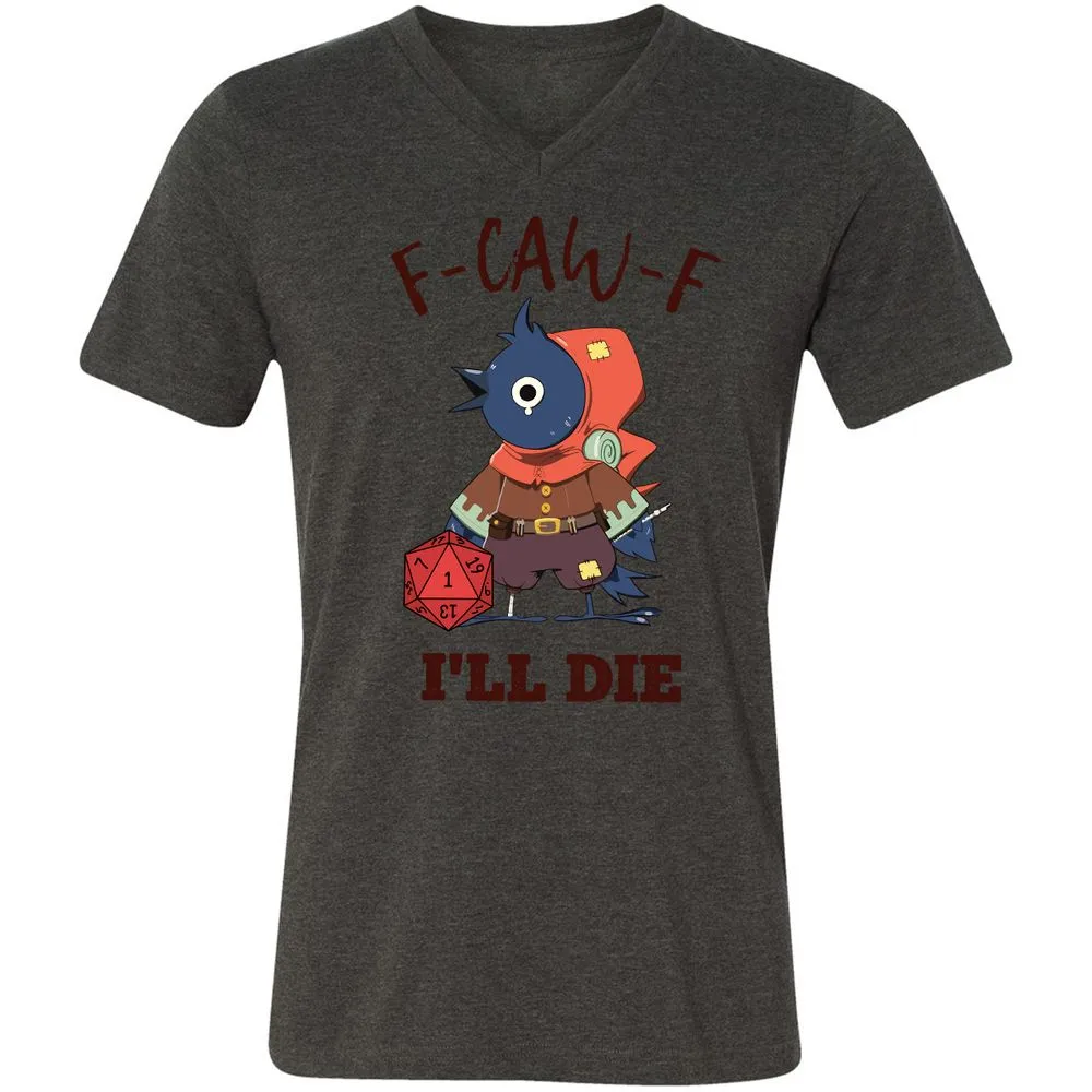 Unisex V-Neck T-Shirt - White - Dark Grey Heather - 8