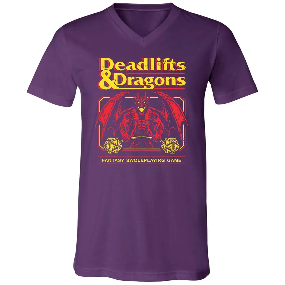 Deadlifts And Dragons Unisex V-Neck T-Shirt - Team Purple - 9