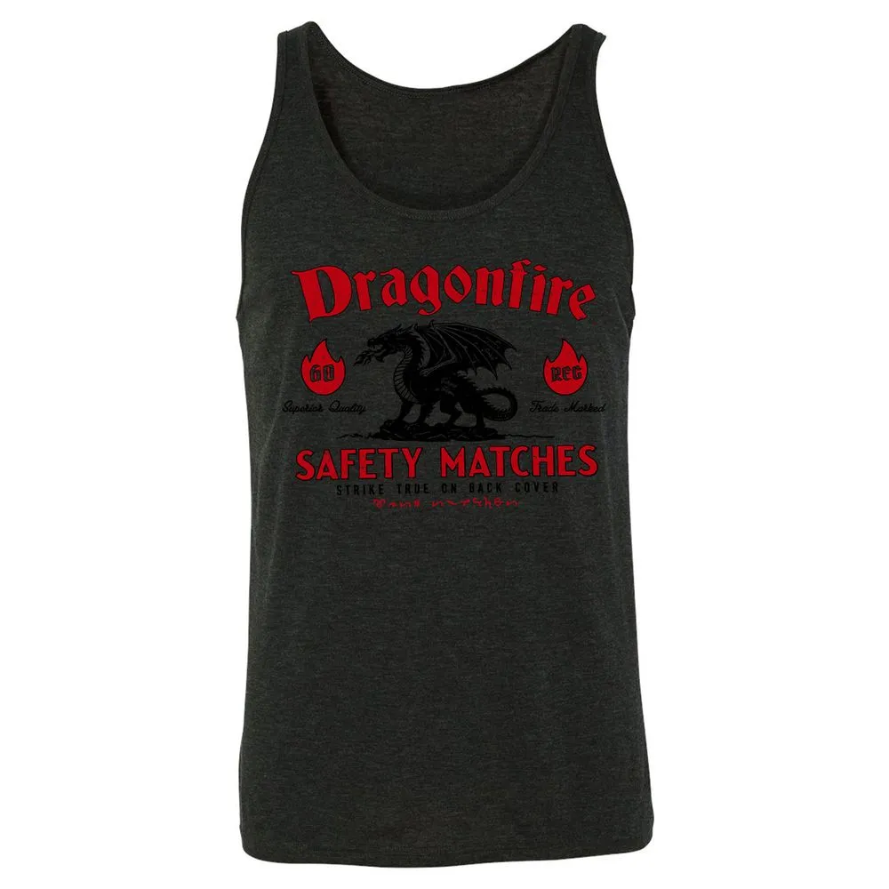 Dragonfire Unisex Jersey Tank - Charcoal Black Triblend - 5