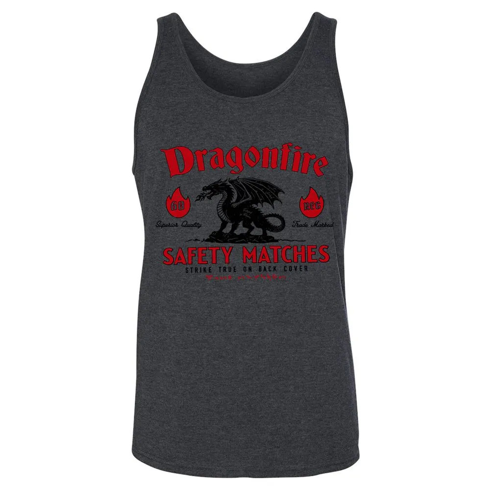 Dragonfire Unisex Jersey Tank - Dark Grey Heather - 6