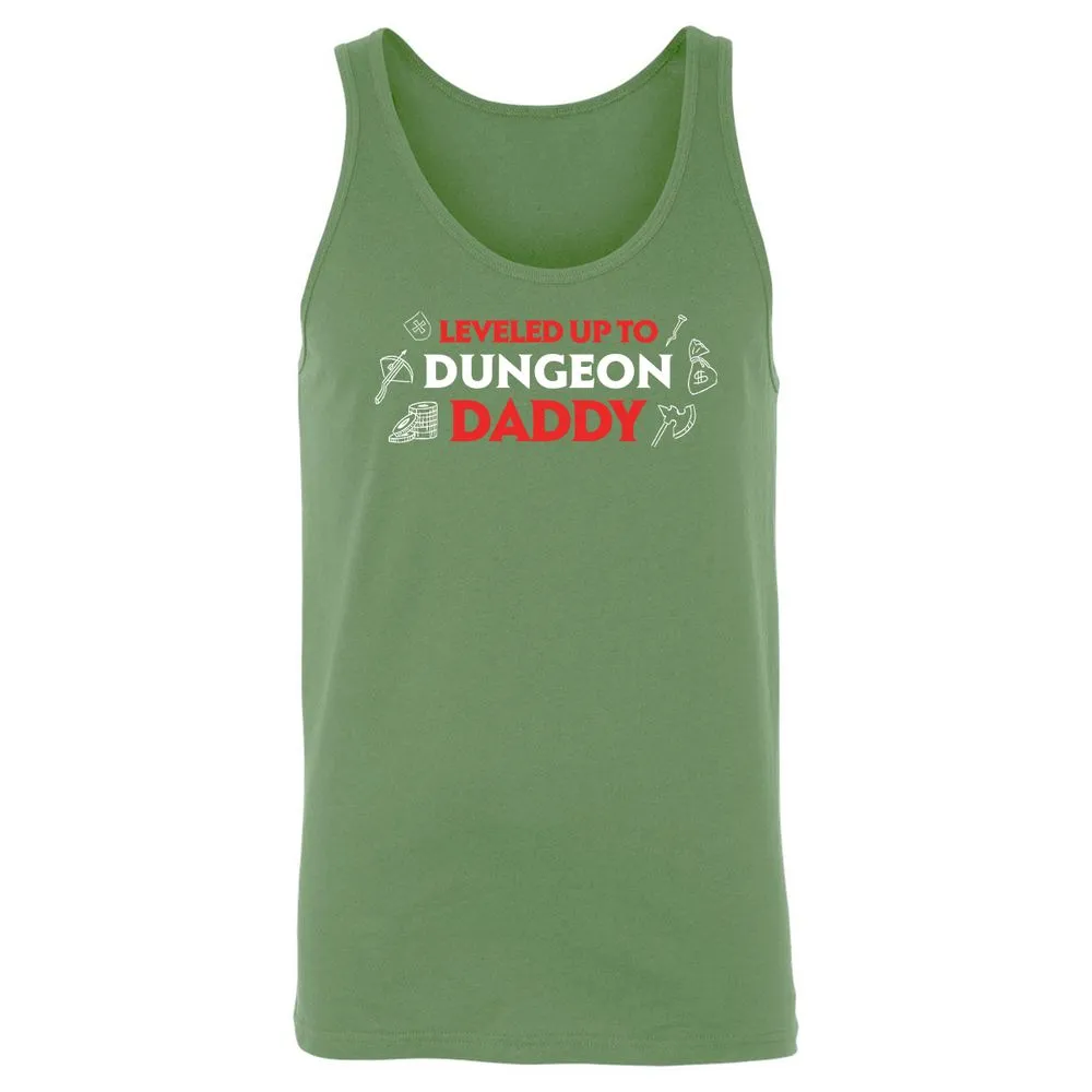 Leveled Up To Dungeon Daddy Unisex Jersey Tank - Leaf - 10
