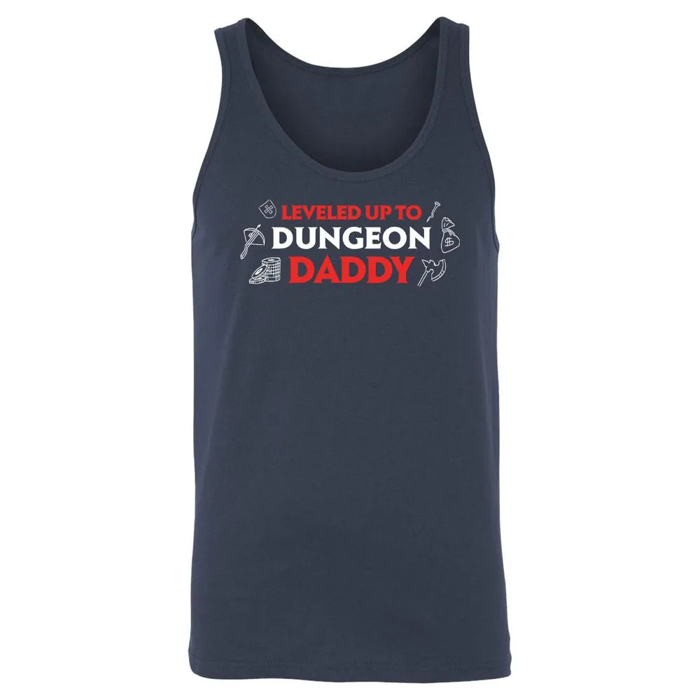 Leveled Up To Dungeon Daddy Unisex Jersey Tank - Navy - 2