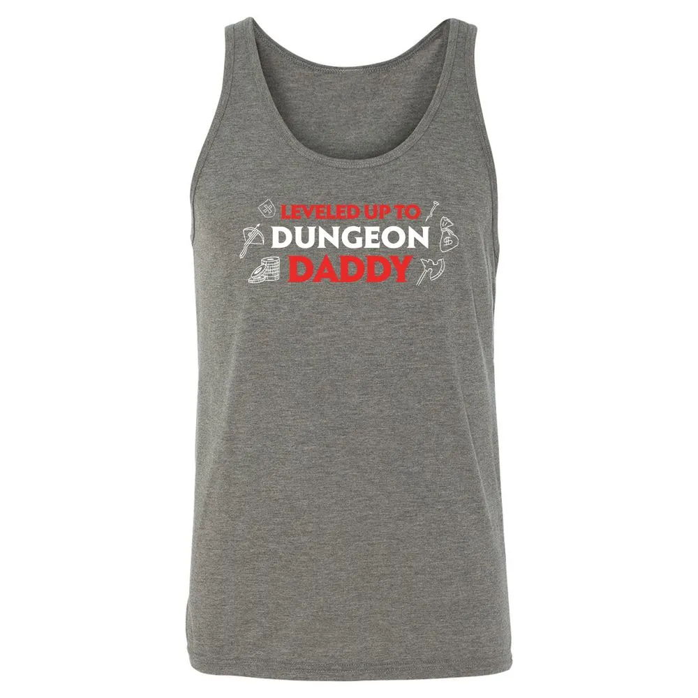 Leveled Up To Dungeon Daddy Unisex Jersey Tank - Grey Triblend - 8