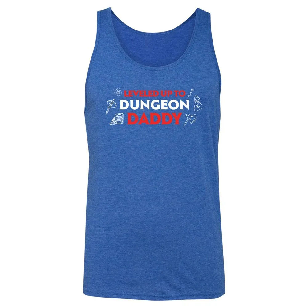 Leveled Up To Dungeon Daddy Unisex Jersey Tank - True Royal Triblend - 12
