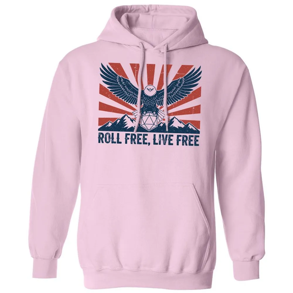 Roll Free, Live Free Classic Unisex Hoodie - Light Pink - 3