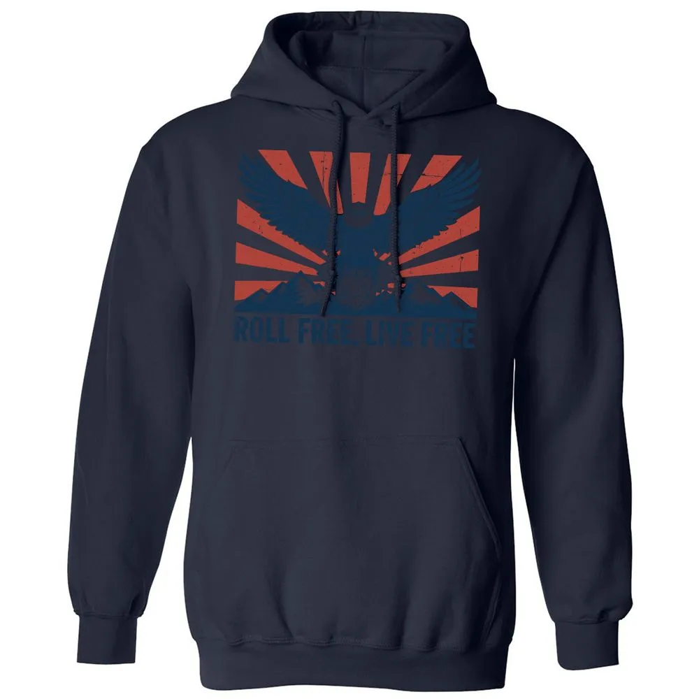 Roll Free, Live Free Classic Unisex Hoodie - Navy - 8