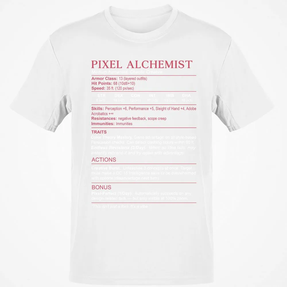 Designer Stats (Pixel Alchemist) Classic Unisex T-Shirt - White - 12