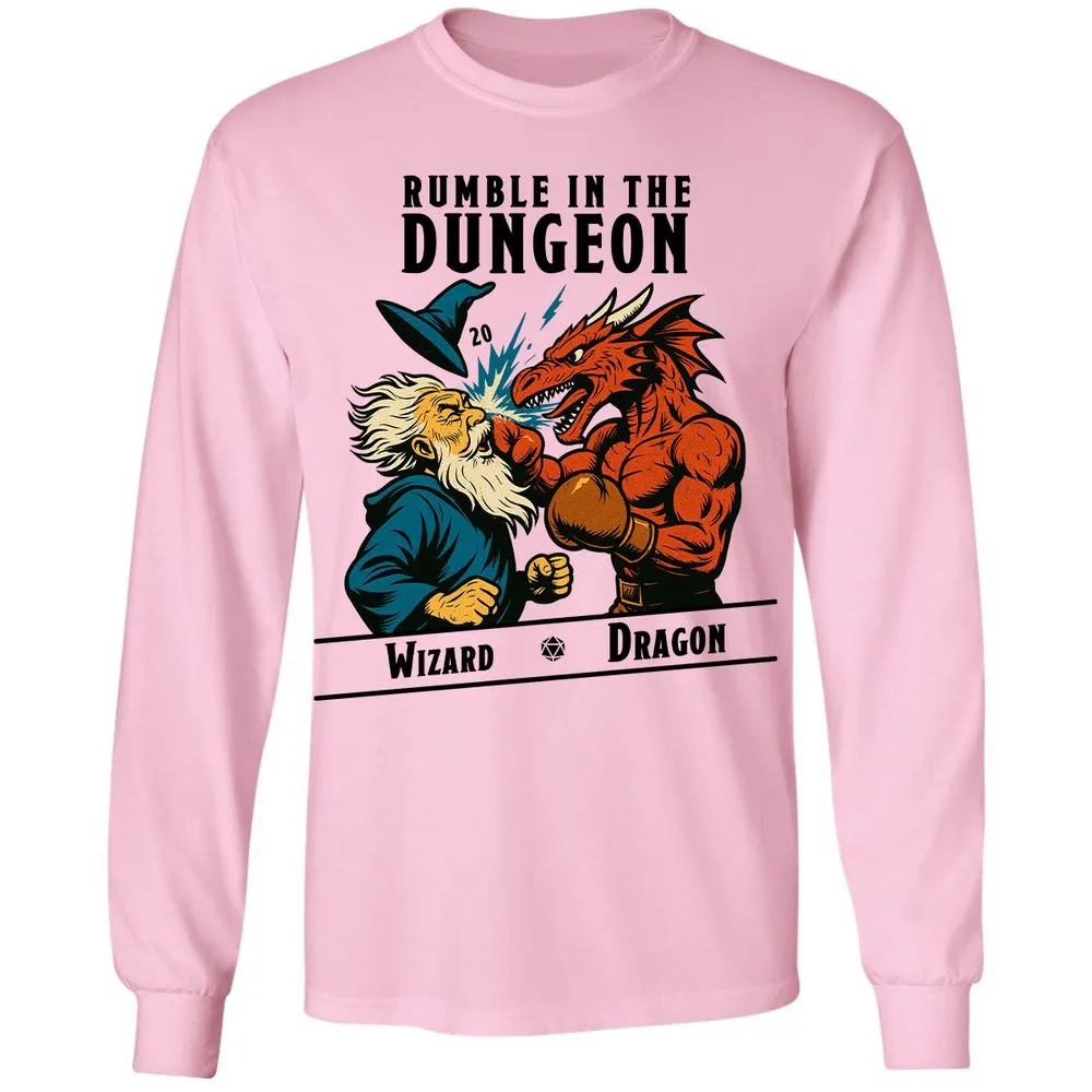 Rumble in the Dungeon Long Sleeve T-Shirt - Light Pink - 3